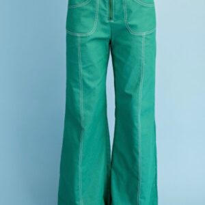 STITCH AND ZIP PANTS in Kelly Green or Royal Blue
