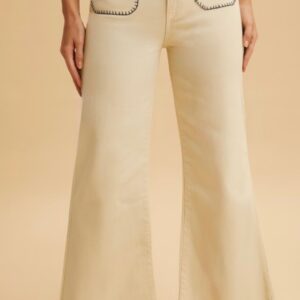CREAM CONTRAST PANTS