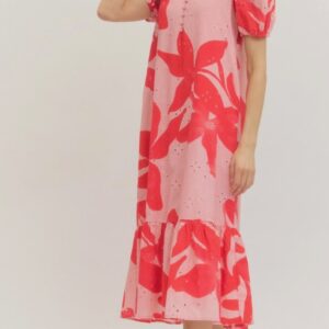 BLUSHING BLOOM MIDI DRESS