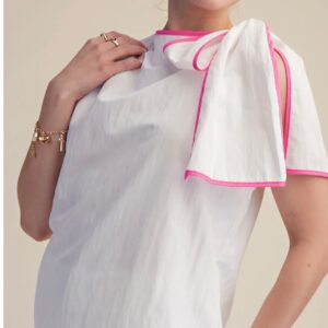 UPTOWN BOW TOP IN WHITE OR PINK