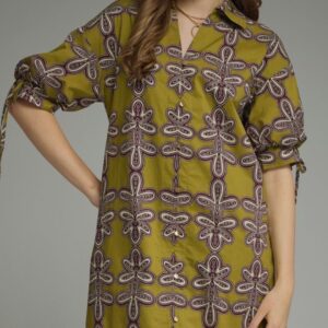 OLIVE MOSAIC DRESS