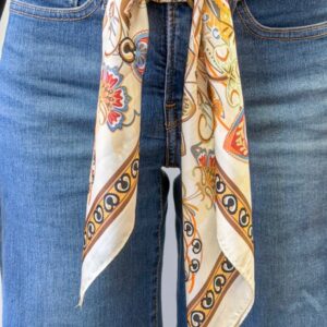 SCARF BELT PAISLEY BLUE AND ORANGE