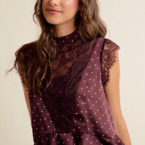 MERLOT AND LACE TOP